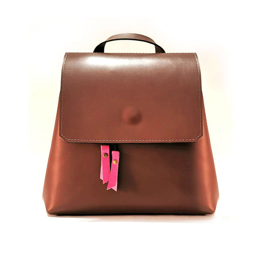 Brown leather backpack | Alice - Angela Pinto