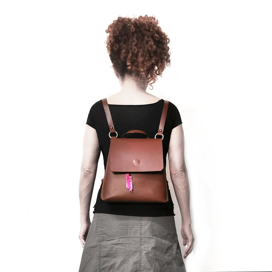 Brown leather backpack | Alice - Angela Pinto