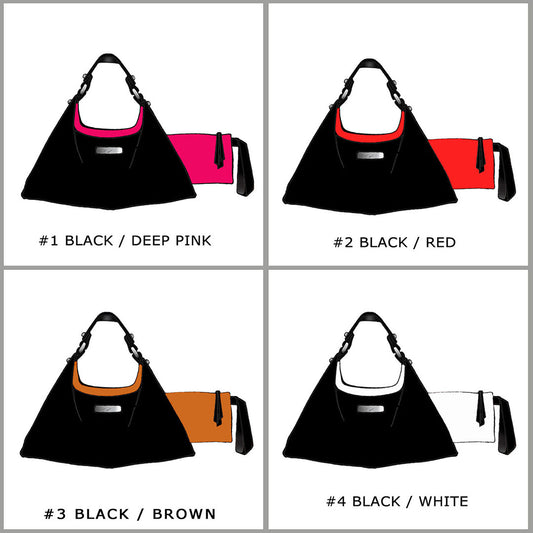 Black leather soft bag with detachable crossbody strap | Jennie