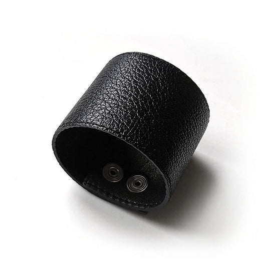 Black genuine leather cuff for men and women | Bangkok - Angela Pinto