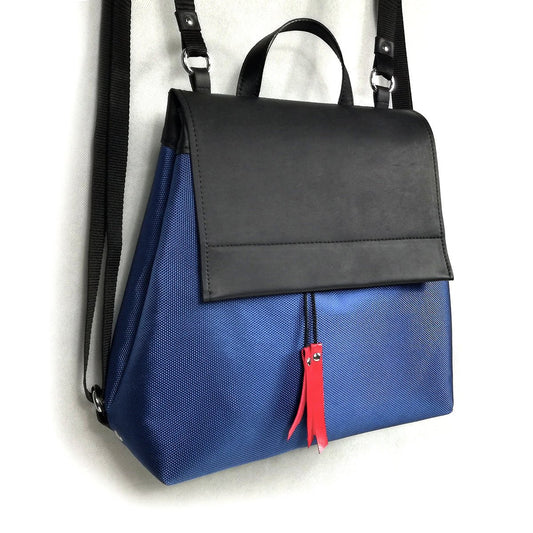 Blue and black convertible backpack | Alice - Angela Pinto