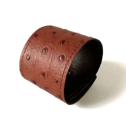 Brown genuine leather cuff for men and women, Made in Italy | Bangkok - Angela Pinto