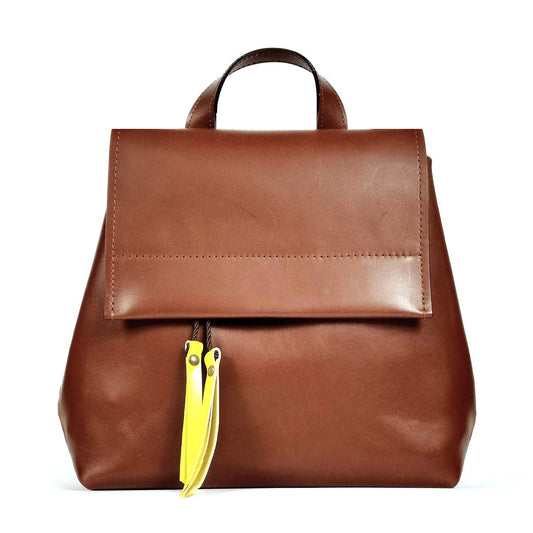 Brown leather convertible backpack | Alice - Angela Pinto