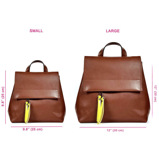 Brown leather convertible backpack | Alice - Angela Pinto