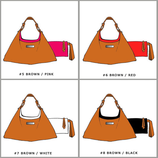 Cognac leather hobo bag | Jennie - Angela Pinto