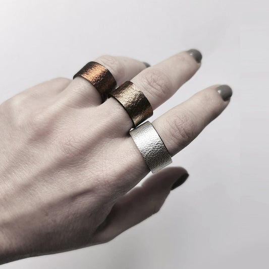 Copper leather ring made in Italy | Oslo - Angela Pinto