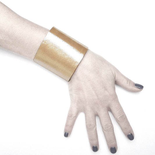 Gold leather cuff | Bangkok L - Angela Pinto