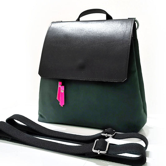 Green convertible backpack | Alice - Angela Pinto