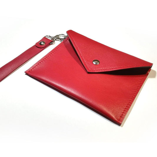 Red Leather pouch | Sunflower - Angela Pinto