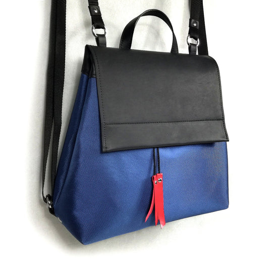Blue and black convertible backpack | Alice