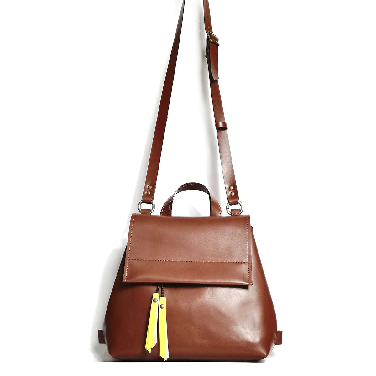 Brown leather convertible backpack | Alice