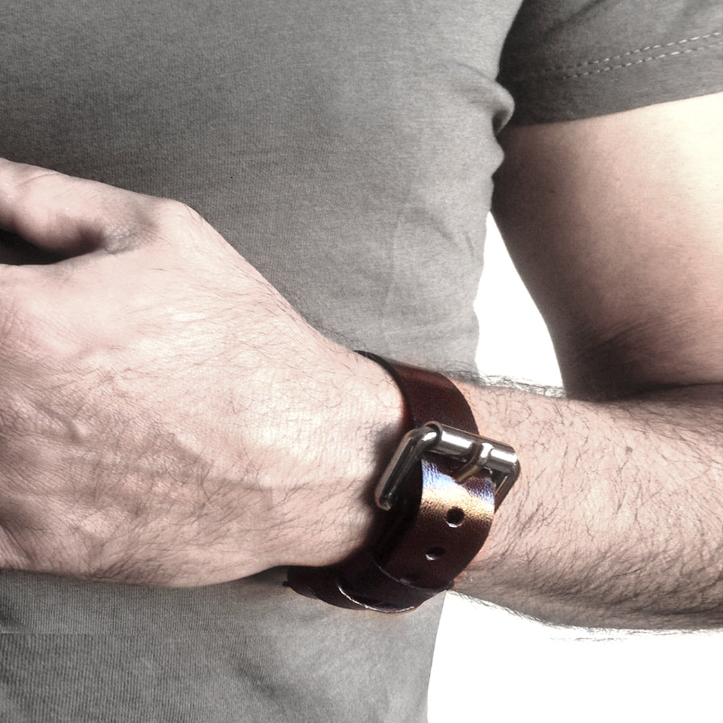 Brown leather bracelet for men | Berlin