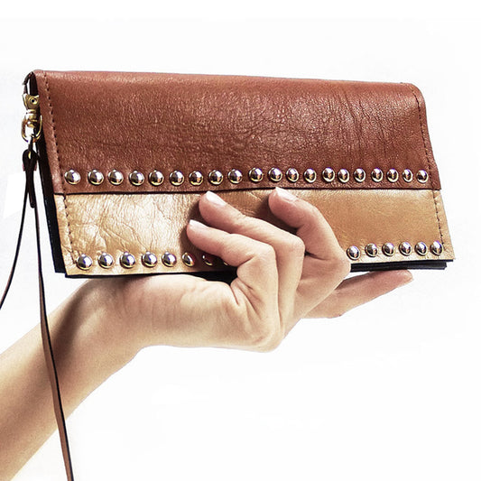 brown leather wallet narciso by angela pinto