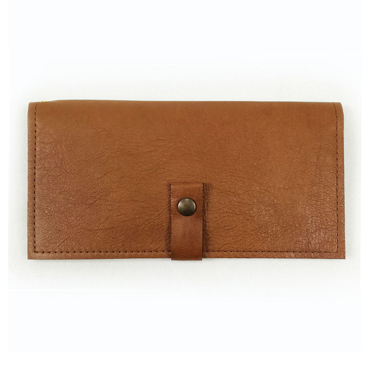 Brown leather long wallet with studs | Narciso
