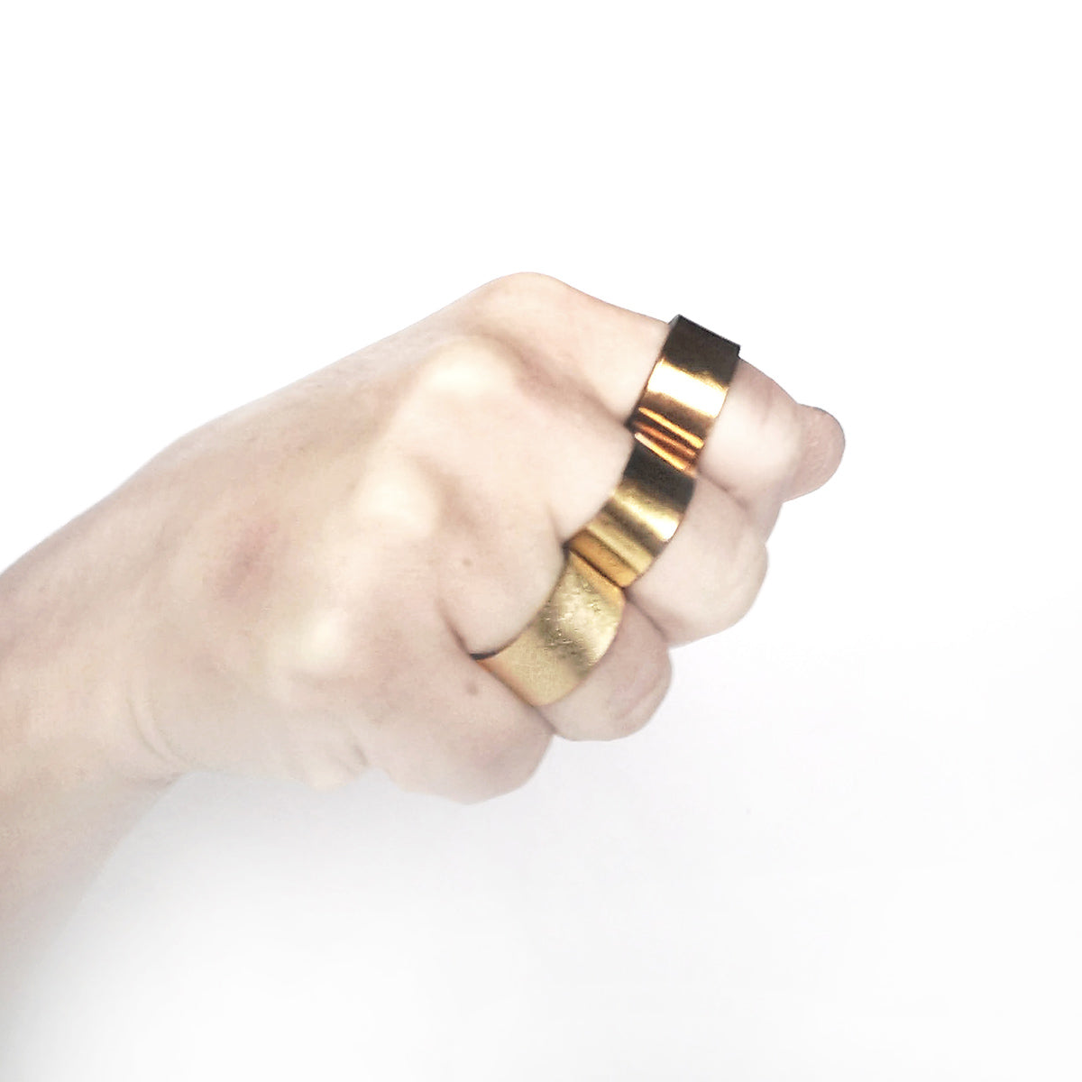 Satin gold leather ring | Oslo