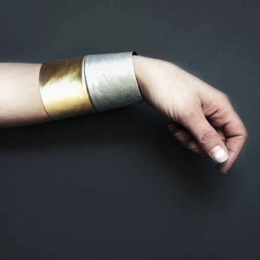Statement gold and silver leather cuff | Nairobi