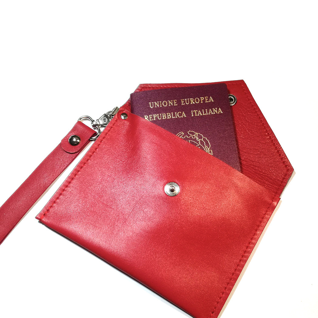 Red Leather pouch | Sunflower